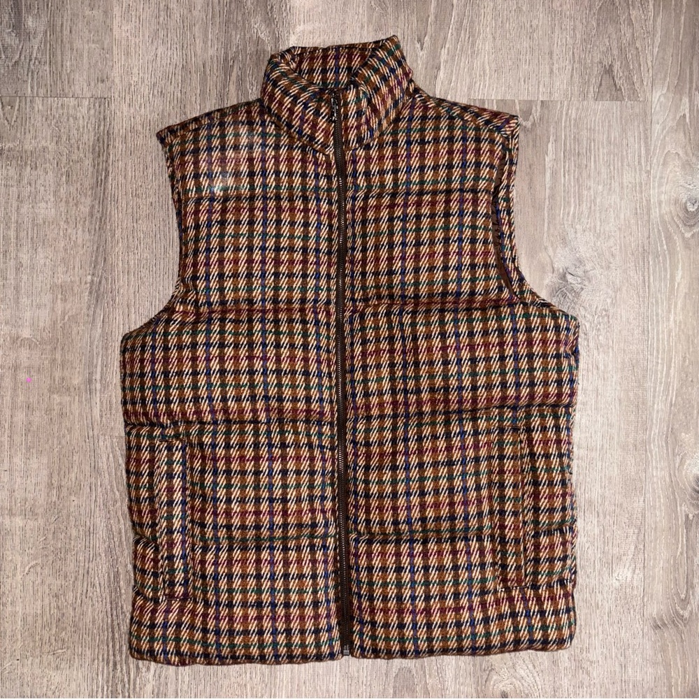 Old Navy men’s puffer vest zip up brown small